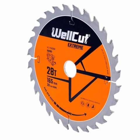WellCut WC-P1652028 165mm x 20mm 28T Extreme Circular Saw Blade