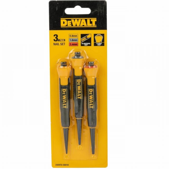 DeWalt DHT058018 Bi-Material Nail Punch Set - 3 Piece - Image 8