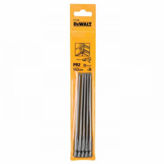 DEWALT DT7206 152mm PR2 Drywall PH2 Screwdriver Bit - Pack of 5