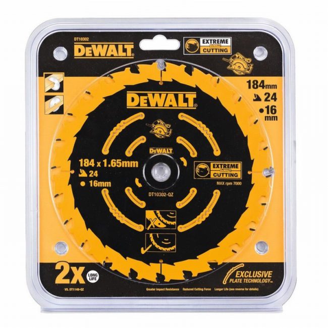 DeWalt DT10302 184x16mm x 24T Extreme Framing Circular Saw Blade