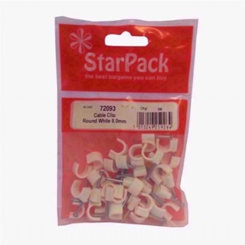 StarPack 72093  8.00mm Cable Clip Round White
