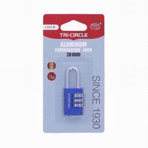 Tricircle L323BL 20mm Combination Padlock Blue