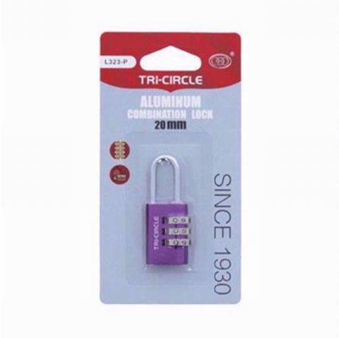 TRICIRCLE L323P COMBINATION PADLOCK 20MM PURPLE
