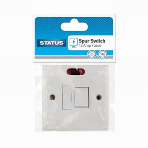 Status S13AFSSWNB4 13A Fused Switch Spur+ Neon Bag