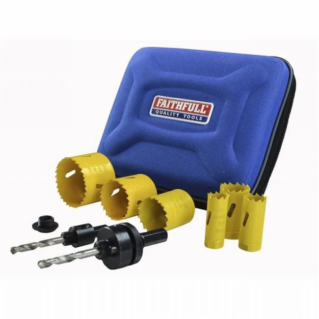 Faithfull FAIHSKP  19-57mm Varipitch Holesaw Plumber's Kit - 9pc