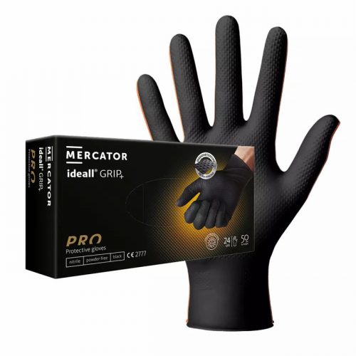 Mercator Ideall Grip Black Nitrile Gloves – 1pc