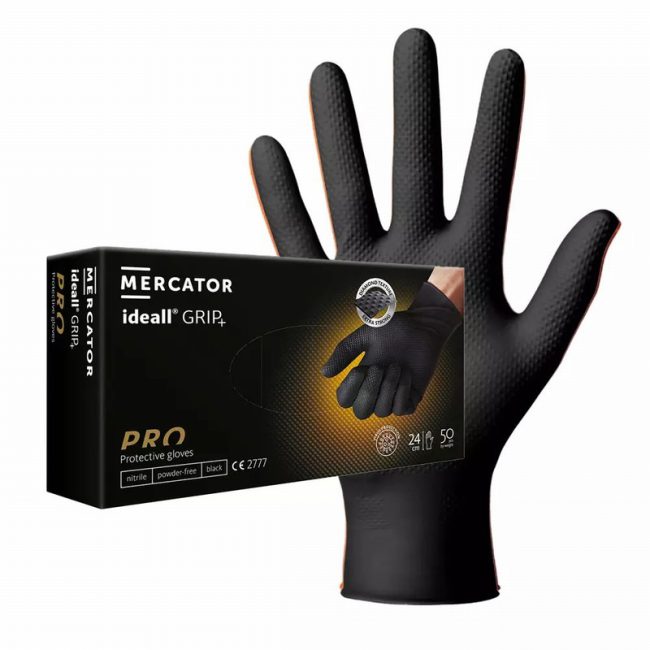 Mercator Ideall Grip Black Nitrile Gloves - 1pc