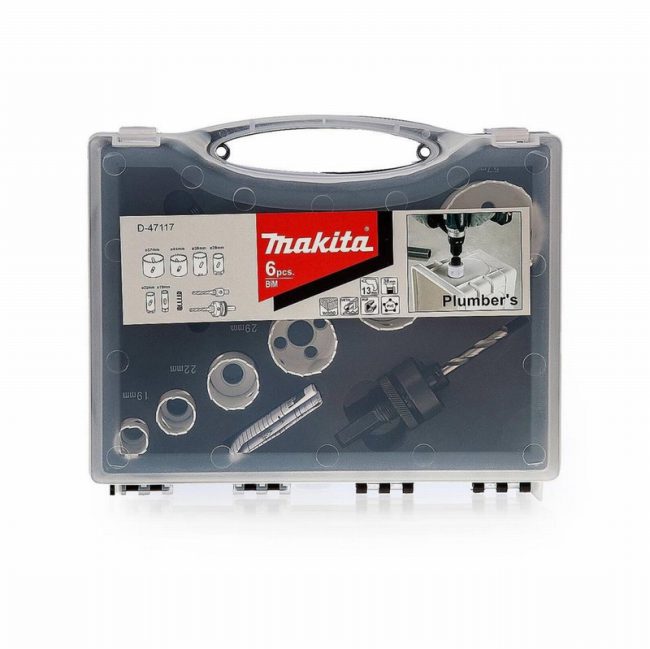 Makita D-47117 Plumbers 6pc Hole Saw Kit 57mm 44mm 38mm 29mm 22m - Image 5