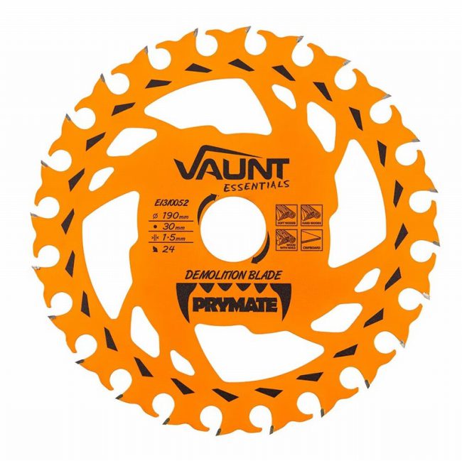Vaunt E1310052 Essentials 190mm x 24T TCT Demolition Blade