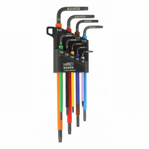 Bahco C1997TORX/9P Long Coloured 1.5mm-10mm Torx L-Key Set – 9pc