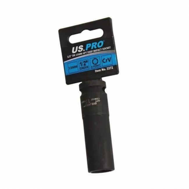 US PRO 3372 Single 15mm Deep Impact Socket 1/2" Drive - Image 2