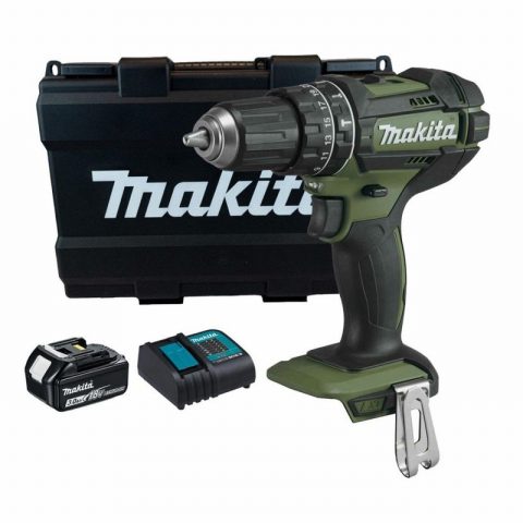 Makita DHP482SFO 18V LXT Olive Green Combi Drill Kit