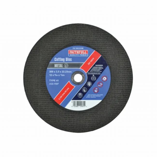 Faithfull FAI3003522M 300x3.5x22.23mm Metal Cut Off Disc - 1pc - Image 2