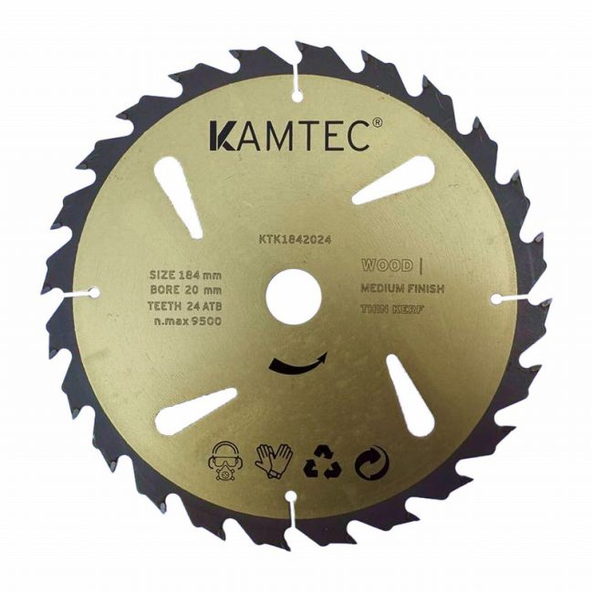 Kamtec KTK1842024 184mm 20mm 24 ATB Wood Medium Finish Blade
