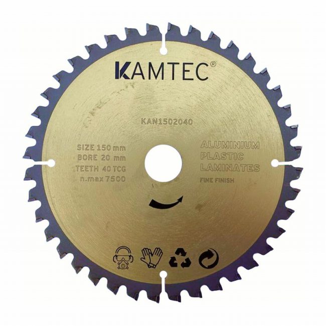 Kamtec KAN1502040  150x20mm 40T Gold Saw Blade For Aluminium
