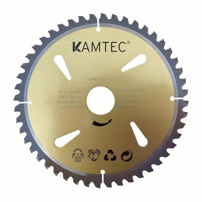Kamtec KAN1903048 190x30x2.6mm 48t Alu Wood Gold TCT Saw Blade