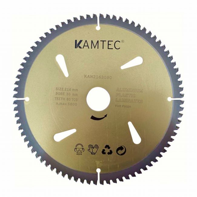 Kamtec KAN2163080 216 × 30 × 1.6 mm 80T Gold TCT Cutting Blade