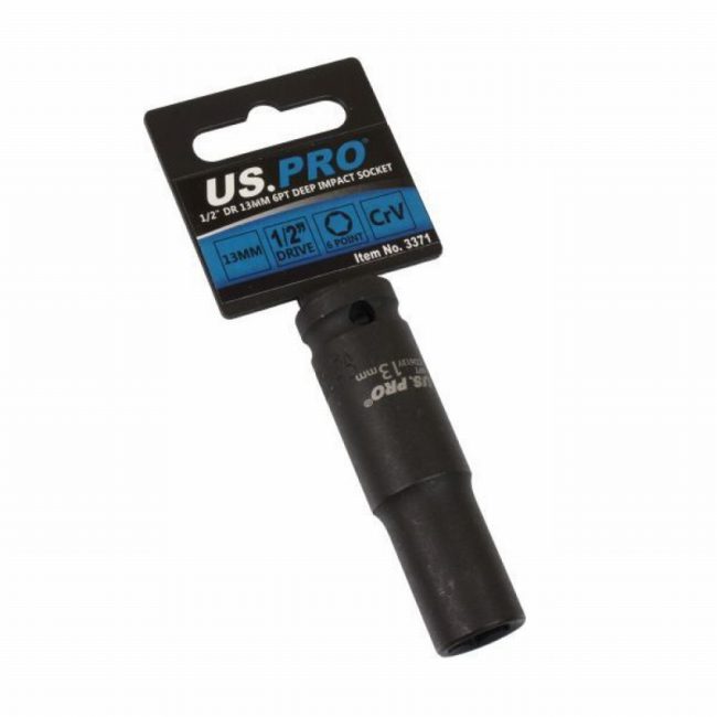US PRO BER3371 Single 13mm 1/2" Drive Deep Impact Socket - Image 2