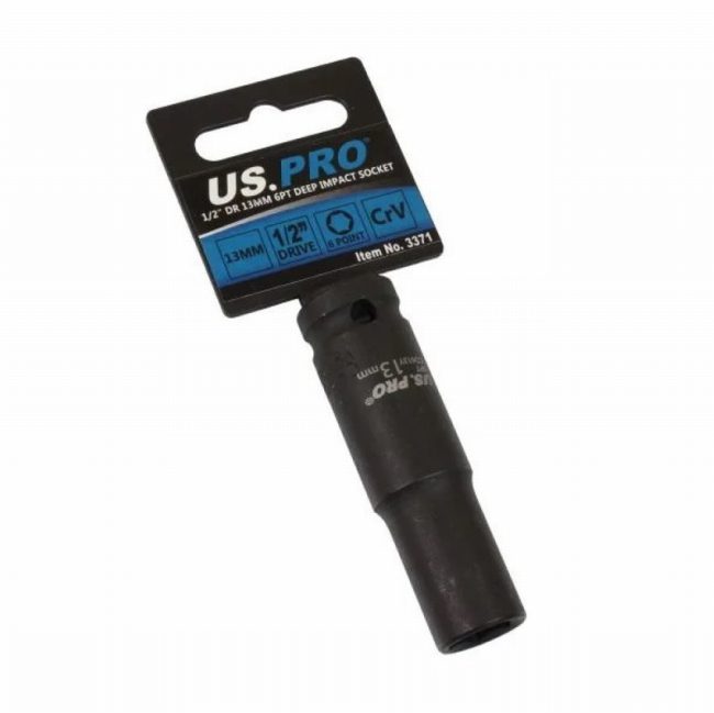 US PRO BER3371 Single 13mm 1/2" Drive Deep Impact Socket - Image 3