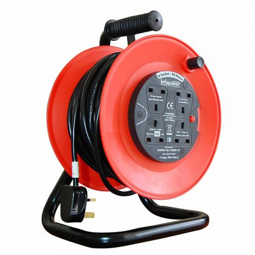 Infapower 1193EST 4 Socket 13 Amp 50 Metre Reel