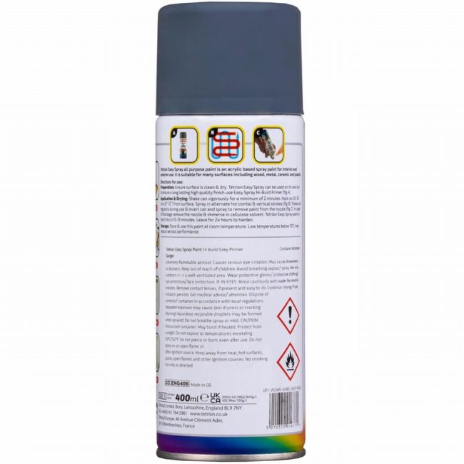 Tetrion EHG406 400ml Easy Spray Hi Build Grey Primer - Image 2
