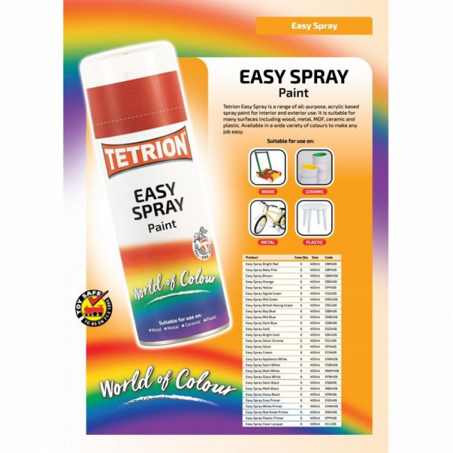 Tetrion EPW406 400ml Easy Spray Gloss White - Image 2