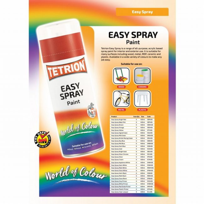 Tetrion EPB406 400ml Easy Spray Gloss Black - Image 2