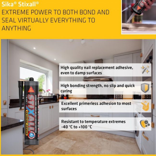 Everbuild EVBSTIXBK 290ml Stixall Extreme Power Cartridge Black - Image 6