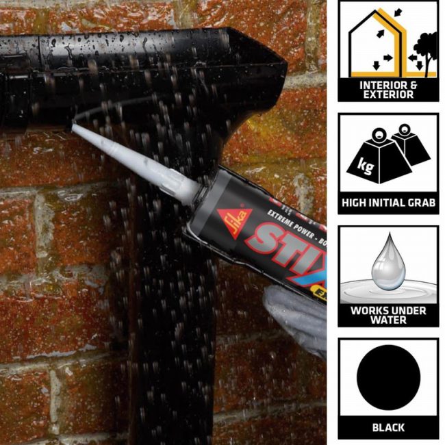 Everbuild EVBSTIXBK 290ml Stixall Extreme Power Cartridge Black - Image 5