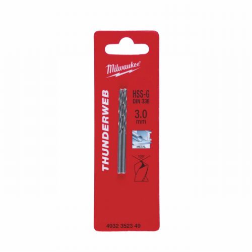 Milwaukee 4932352349 3x61mm HSS-G Thunderweb Metal Drill Bit-2pc
