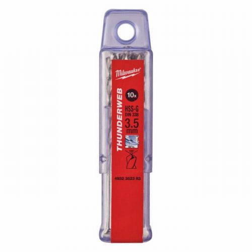 Milwaukee 4932352383 3.5mm Thunderweb HSS-G Metal Drill – 10 pc