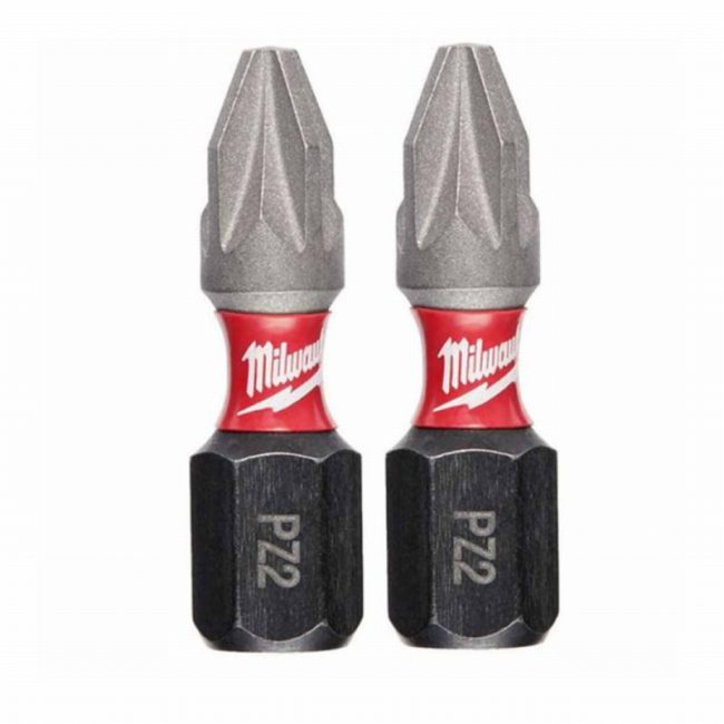 Milwaukee 4932472040 PZ2 25mm Shockwave Impact ScrewBits - 2pc - Image 2