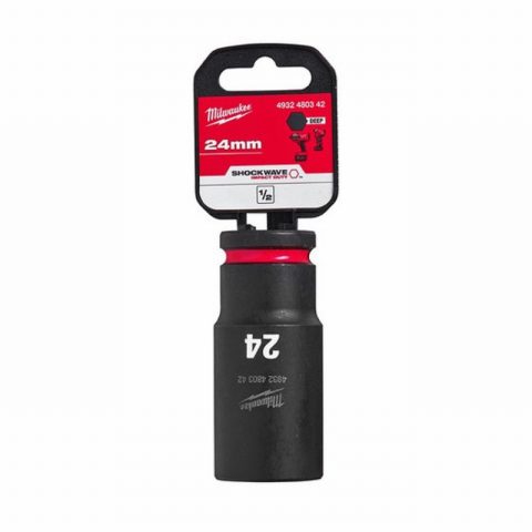 Milwaukee 4932480342 24mm 1/2” Sq. SHOCKWAVE Impact Deep Socket