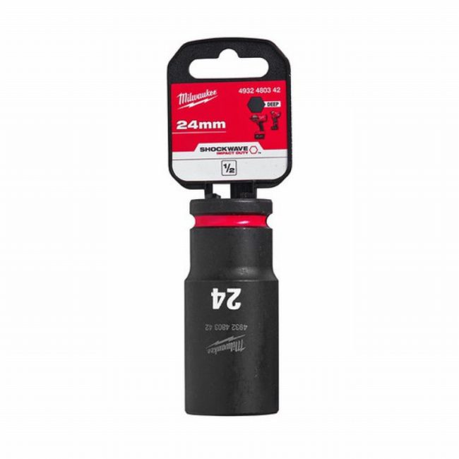 Milwaukee 4932480342 24mm 1/2” Sq. SHOCKWAVE Impact Deep Socket