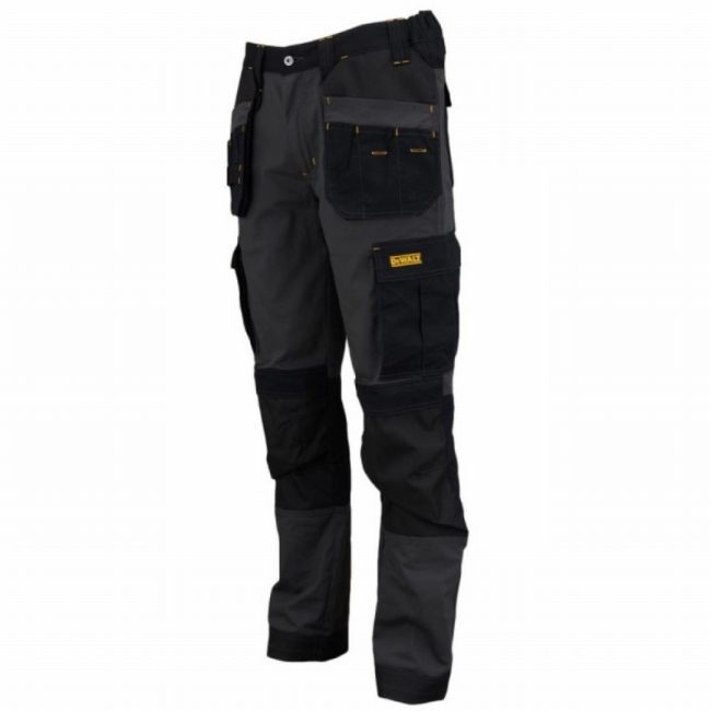 32W/29L Slim Work Trousers Grey/Black - Image 3