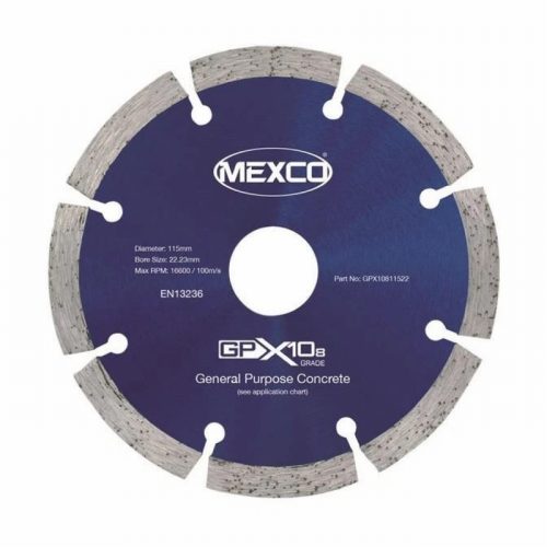 MEXCO MEXGPX108115 GPX10-8 115 x 22mm Concrete Diamond Blade