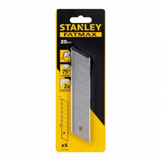 Stanley STA011725 25mm FatMax Snap Off Blades - Pack of 5