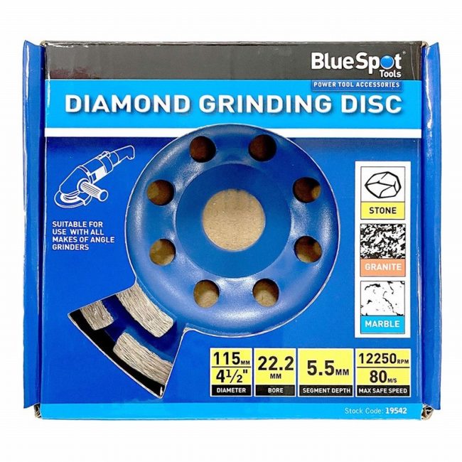 BlueSpot 19542  115mm (4 1/2") Diamond Grinding Disc