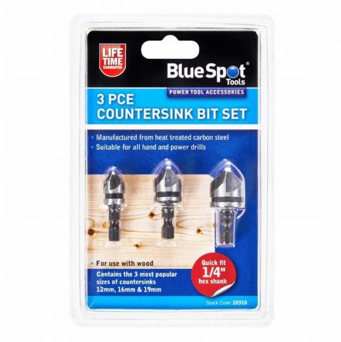 BlueSpot 20310 Countersink  Bit Set – 3 Piece