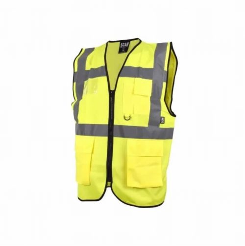 Scan SCAHVUWM Size M (41in) Hi-Vis Utility Yellow Waistcoat