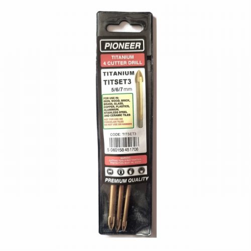 Pioneer TITSET 5, 6 and 7mm Titanium Drill bit set – 3 pieces