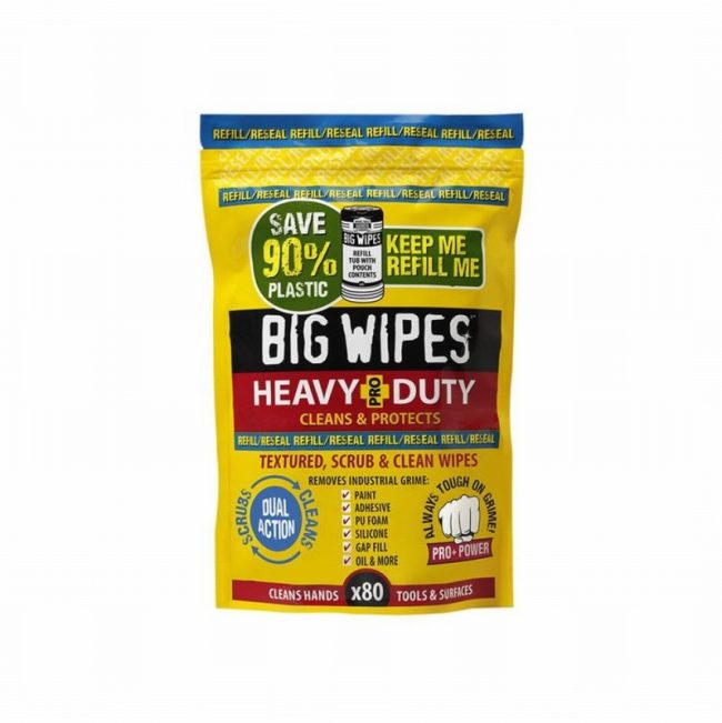 Big Wipes BGW2026 Heavy-Duty PRO+ Wipes (Refill Pouch 100 Wipes)
