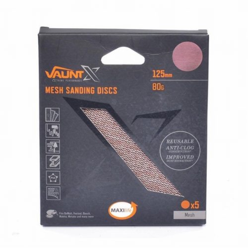 Vaut X1357000 125mm 80 Grit Mesh Net Sanding Discs -Pack of 5