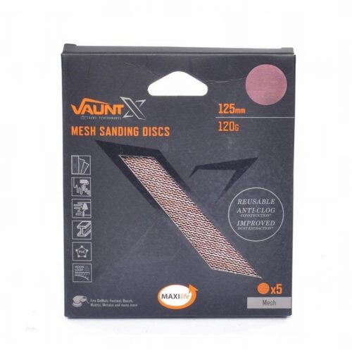 Vaunt X1357001 X 125mm 120 Grit Mesh Net Sanding Discs – 5pc