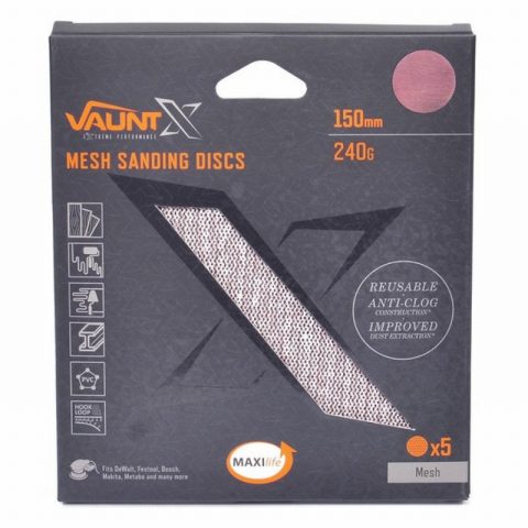 Vaunt X1357033 150mm 240 Grit Mesh Net Sanding Discs – Pack of 5