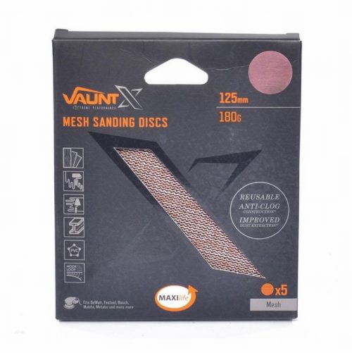 Vaunt X1357002 125mm 180 Grit Mesh Net Sanding Discs – Pack of 5