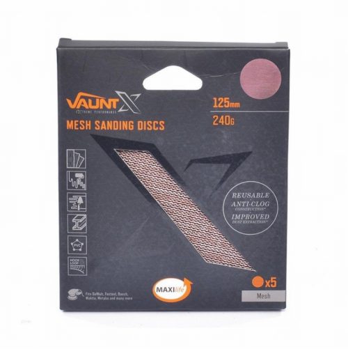 Vaunt X1357003 125mm 240 Grit Mesh Net Sanding Discs – Pack of 5