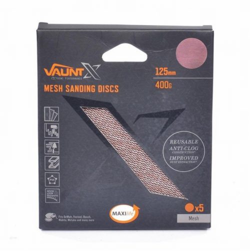 Vaunt X1357004 125mm 400 Grit Mesh Net Sanding Discs – Pack of 5