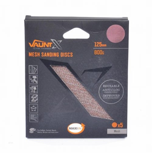 Vaunt X1357005 125mm 800 Grit Mesh Net Sanding Discs – Pack of 5