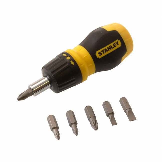 Stanley STA066358 Multibit Ratchet Stubby & 5 Bits - Image 2